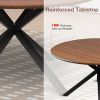 53" Mid-Century Modern Round Dining Room Table for 4-6 Person W/Solid Metal Legs, Walnut