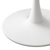 32"Modern Round Dining Table with Printed White Marble Table Top; Metal Base Dining Table;  End Table Leisure Coffee Table