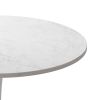 32"Modern Round Dining Table with Printed White Marble Table Top; Metal Base Dining Table;  End Table Leisure Coffee Table