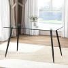 Modern Glass Rectangular Dining Table with Metal Legs