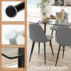 Modern Glass Rectangular Dining Table with Metal Legs