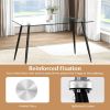 Modern Glass Rectangular Dining Table with Metal Legs