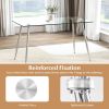 Modern Glass Rectangular Dining Table with Metal Legs