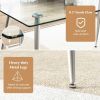 Modern Glass Rectangular Dining Table with Metal Legs