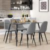 Modern Glass Rectangular Dining Table with Metal Legs